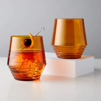 Amber Deco cocktail glasses