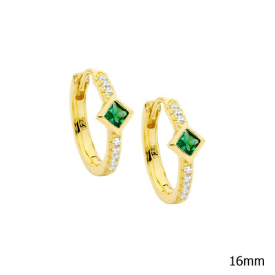 Green cubic zirconia earrings