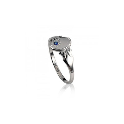 Sterling silver oval signet ring