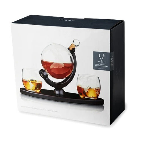Globe decanter & glass whiskey set