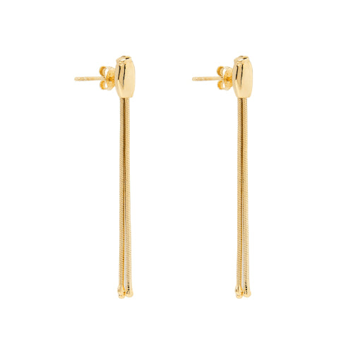 Yellow gold plated tassle earring