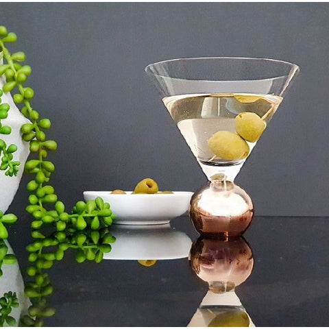 Stemless martini glass