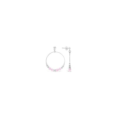 Sterling silver rose quartz earrings