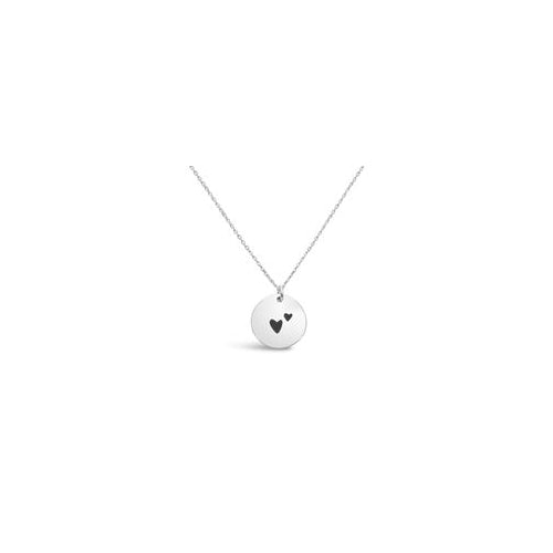 Double Heart Disc Necklace
