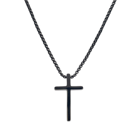 Steel Box Chain Cross Pendant