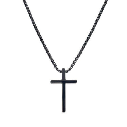 Steel Box Chain Cross Pendant