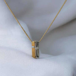 9ct two tone Diamond pendant