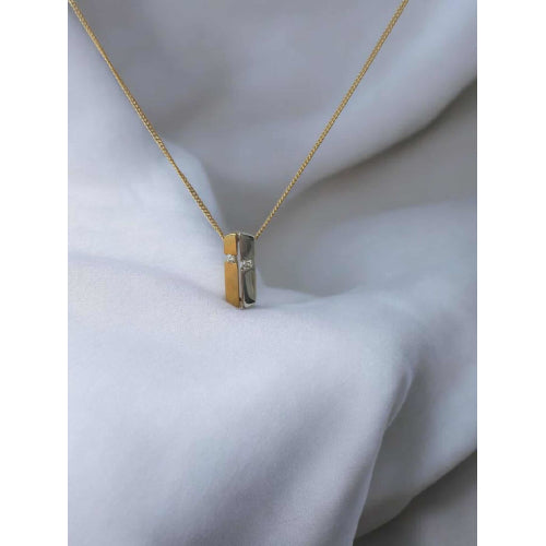 9ct two tone Diamond pendant