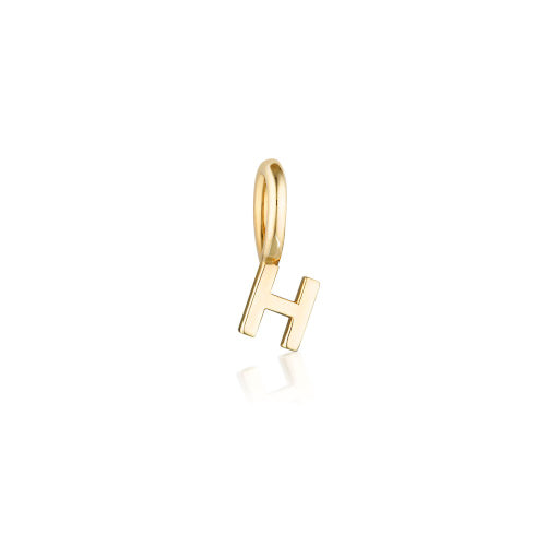 9k Tiny Letter Charm H