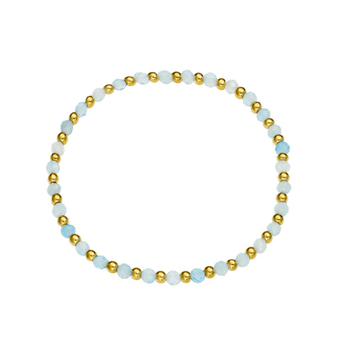 Light Blue & Gold Bead Bracelet