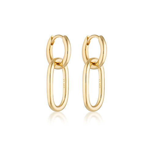 Huggie linked hoops
