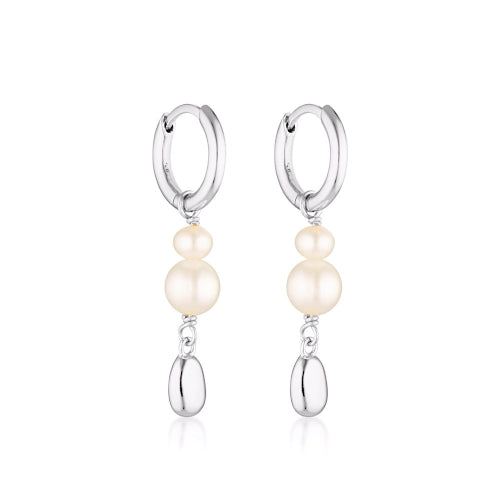 Pearl huggie earrings