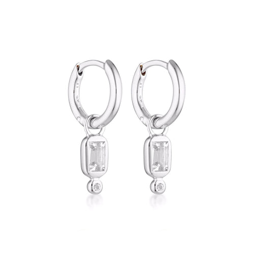 Raya White Topaz Huggie