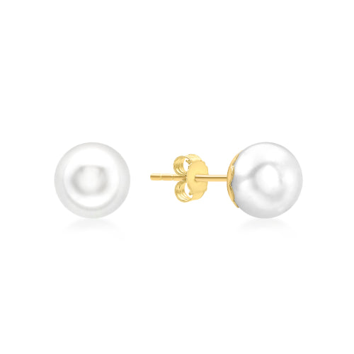 9ct 8mm Pearl Studs