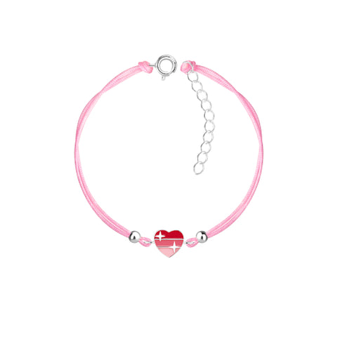 Heart cord bracelet