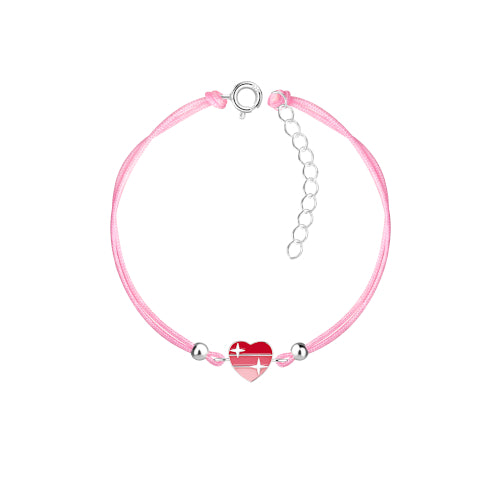 Heart cord bracelet