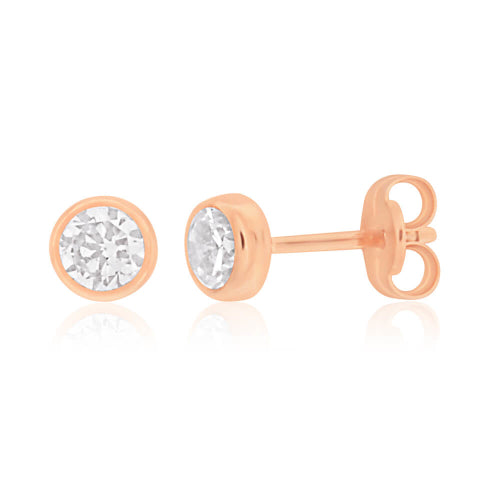 9ct 3mm Cubic Zirconia studs