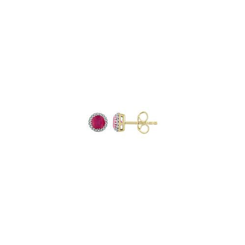 9ct ruby & Diamond earrings