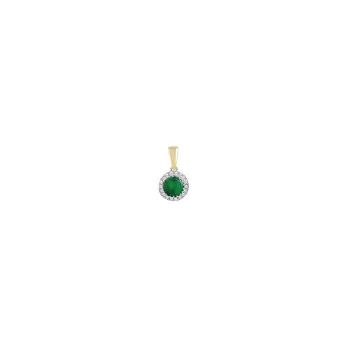 9ct Emerald & Diamond Pendant