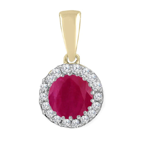 9ct Ruby & Diamond Pendant