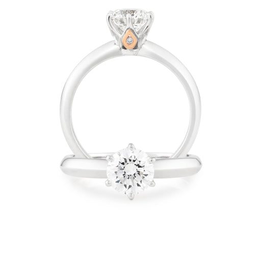 18ct white gold Pink Caviar Diamond Ring