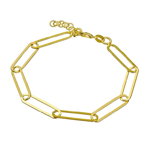 Gold plated paperclip bracelet