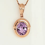9ct rose gold Amethyst pendant