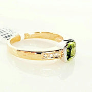 9ct yellow gold Peridot & Diamond ring