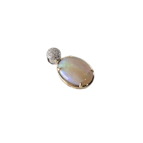 9ct Andamooka Opal & Diamond pendant
