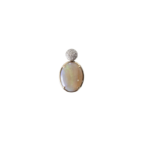 9ct Andamooka Opal & Diamond pendant