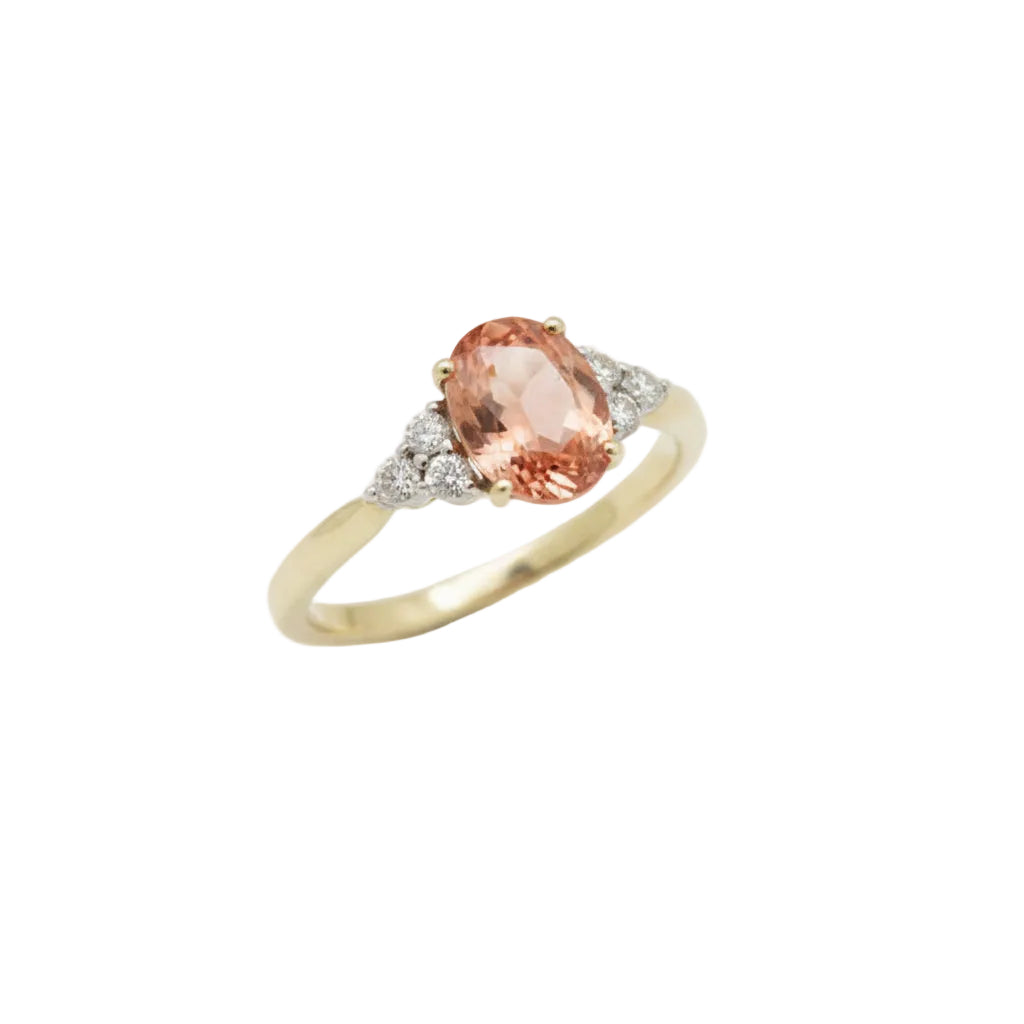 9ct Madagasca Sapphire & Diamond ring