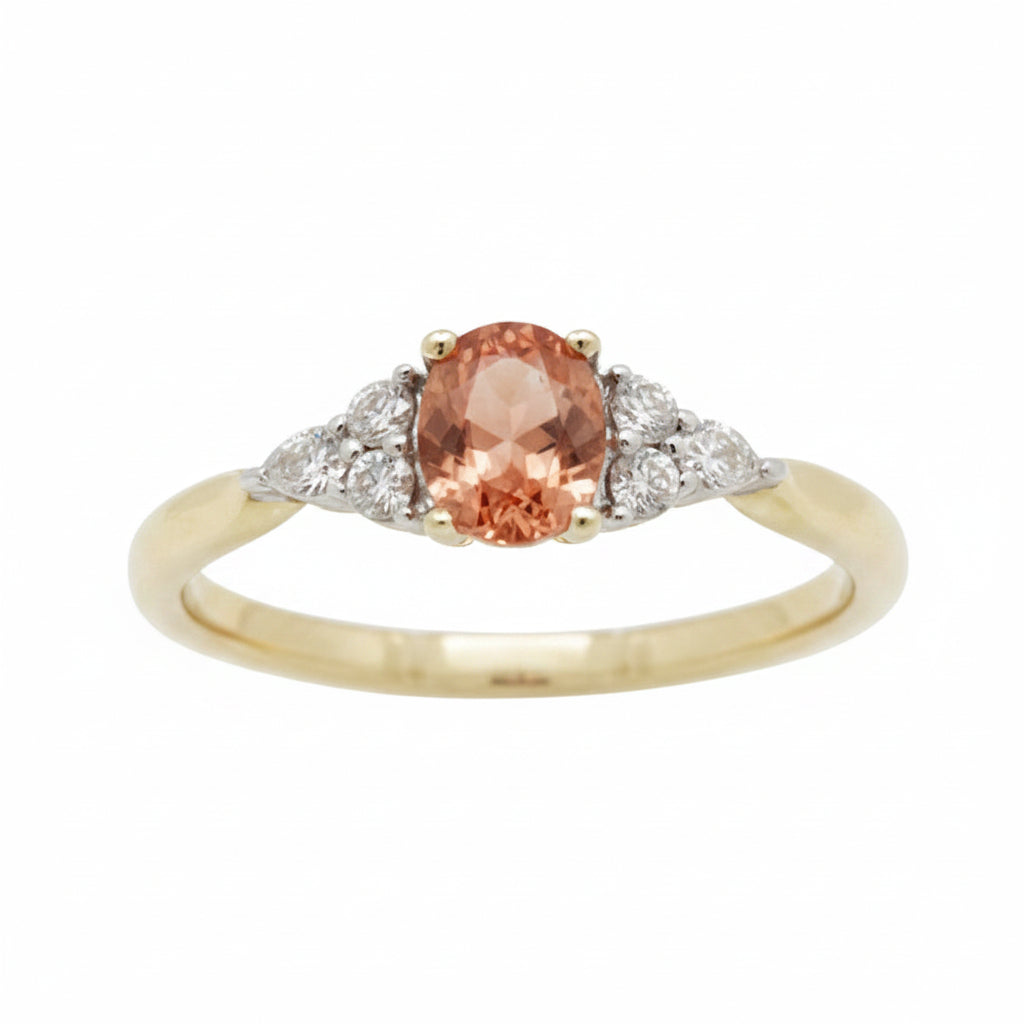 9ct Madagasca Sapphire & Diamond ring
