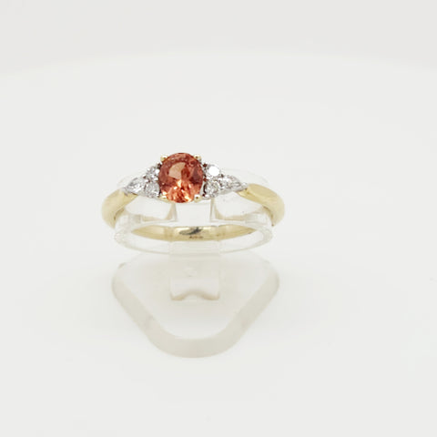 9ct Madagasca Sapphire & Diamond ring