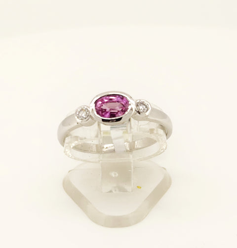 Pink Sapphire & Diamond ring