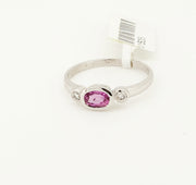 Pink Sapphire & Diamond ring
