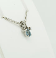 9ct Aquamarine & Diamond pendant