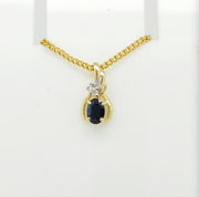 9ct Sapphire & Diamond Pendant