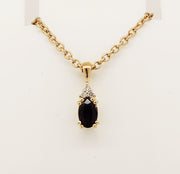 9ct sapphire and diamond pendant
