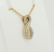 9ct gold Diamond infinity pendant