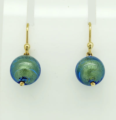 9ct Murano ball drop earrings