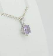 9ct Pink Amethyst Diamond pendant