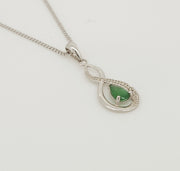 9ct Emerald & Diamond pendant