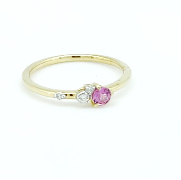 9ct Pink Sapphire & Diamond ring