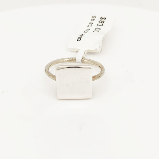 Sterling silver square signet ring