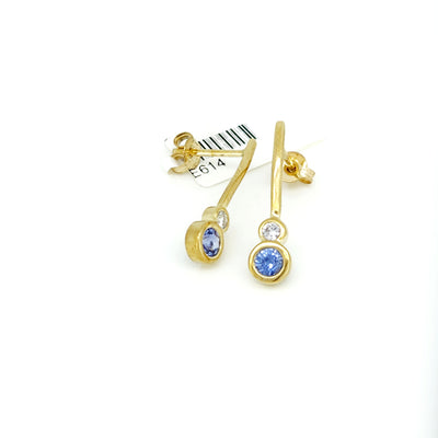Blue & White Ceylon Sapphire earring