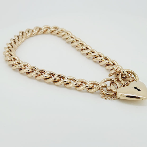9ct curb rose gold bracelet