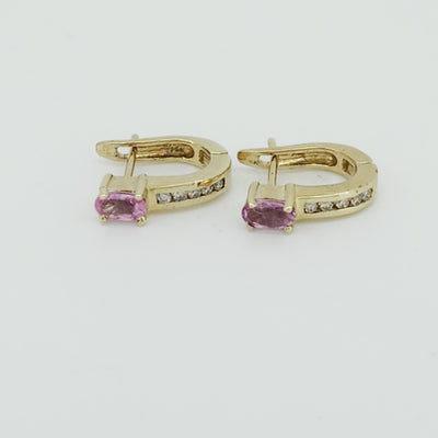 Pink sapphire & Diamond earrings