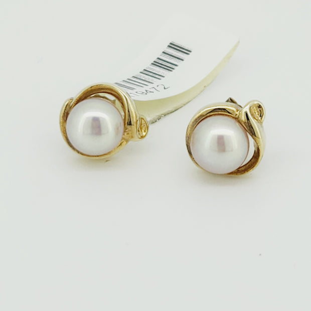 9ct pink pearl stud earrings