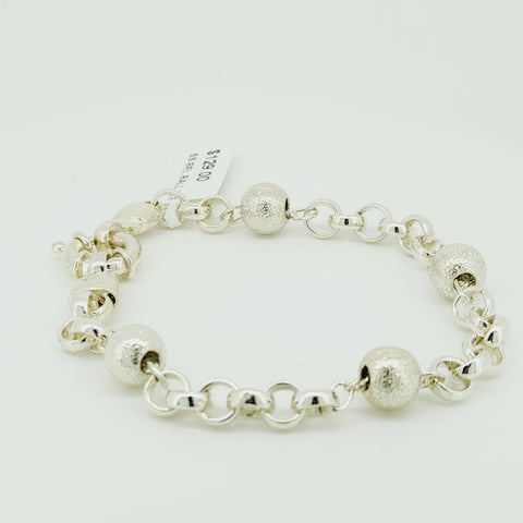 Sterling silver ball & belcher bracelet