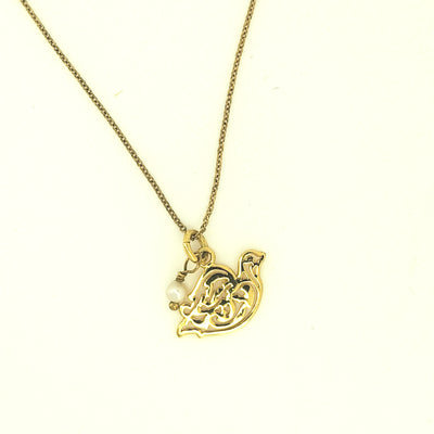 Gold plated bird necklace